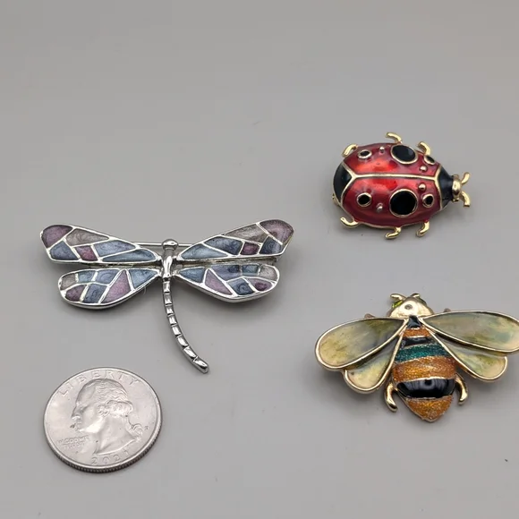 Colorful Insect Brooch Set - Picture 2 of 3
